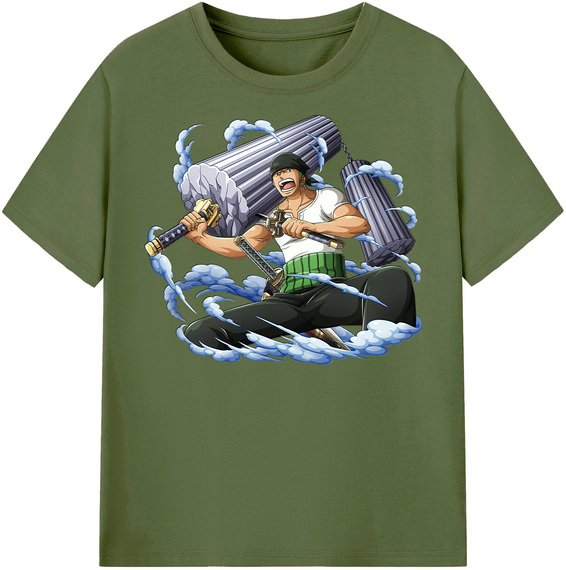 ワンピース ロロノア・ゾロ ONE PIECE Roronoa Zoro 綿100％半袖Tシャツ（フロントプリント）